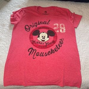 Vintage Look Mickey Mouse Red T Shirt